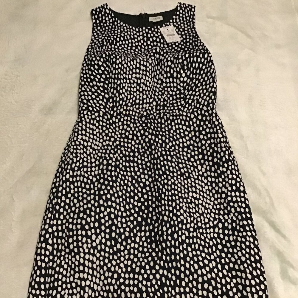 JCrew Black & White dotted sleeveless dress